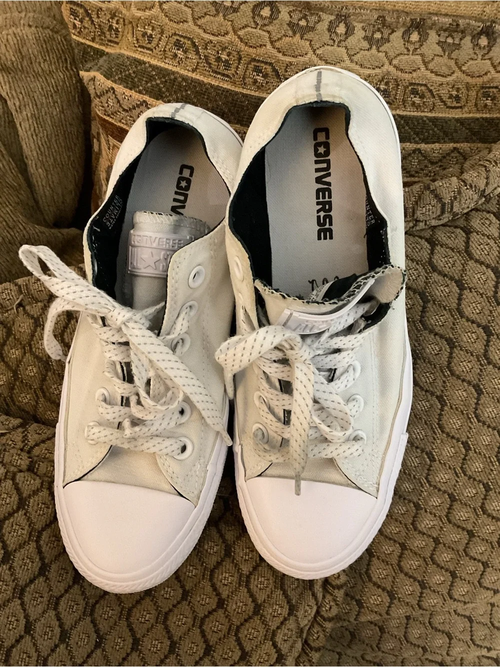 Converse All Star 153796F Unisex Low Top White Sneaker Size Mens 5 Womens 7 GUC